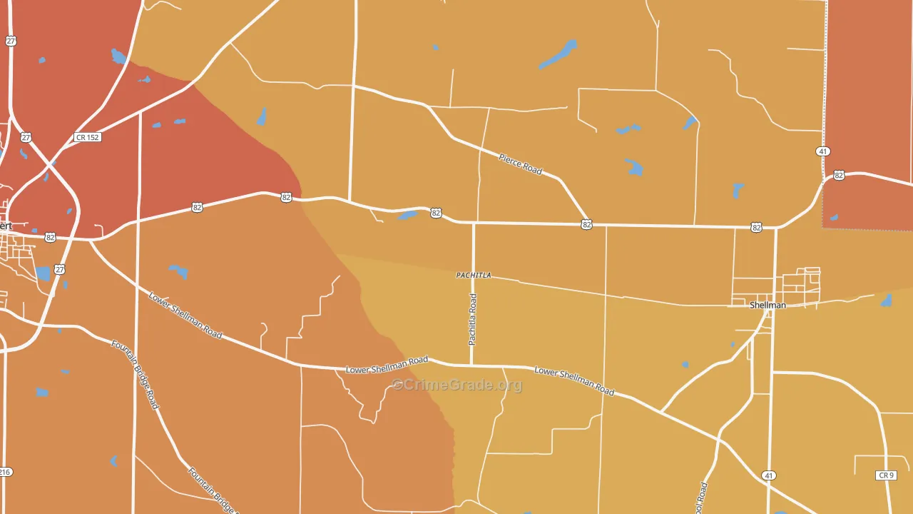 Pachitla, GA Map of Theft Rates