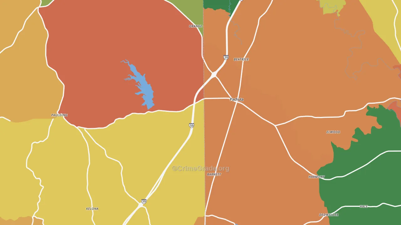 Pachuta, MS Map of Theft Rates