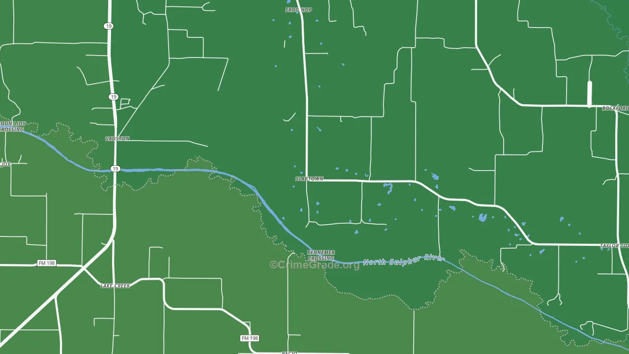 Pacio, TX Map of Theft Rates