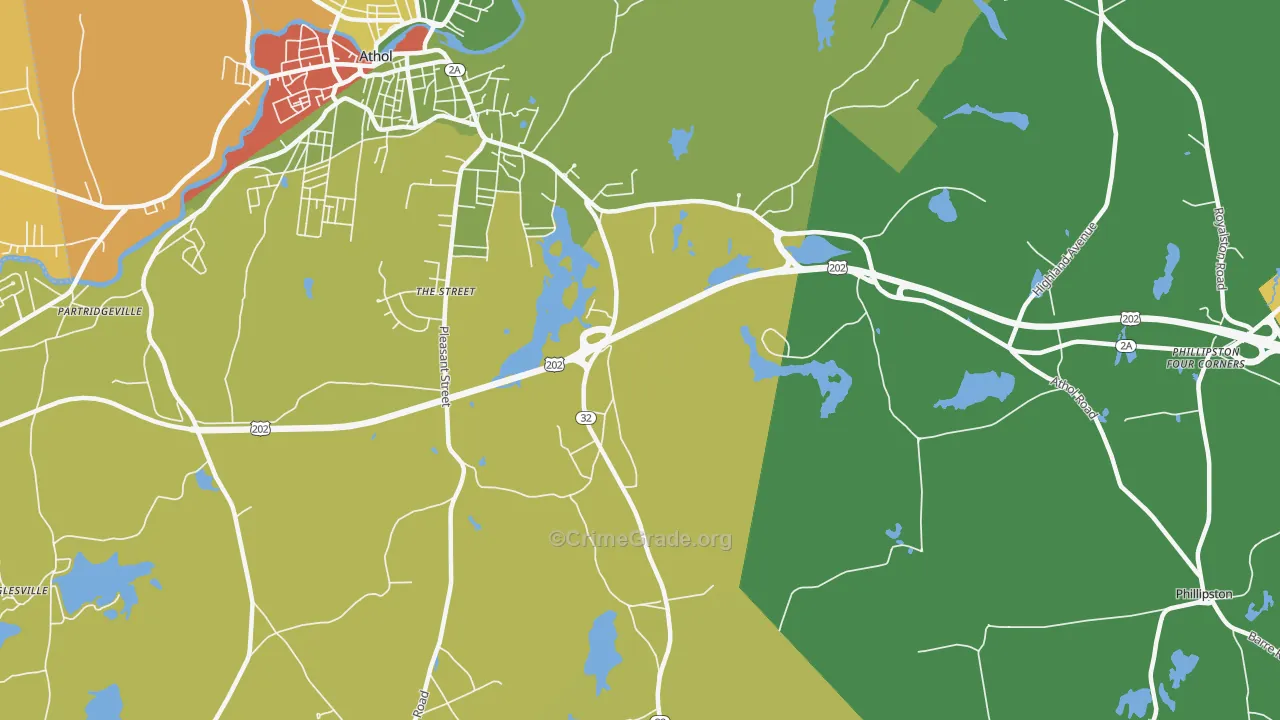 Packard Heights, MA Map of Theft Rates
