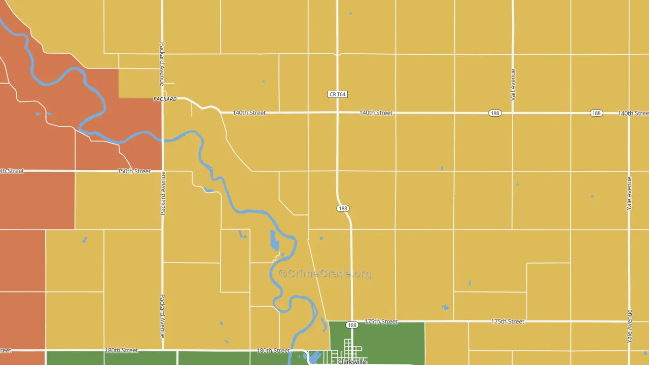 Packard, IA Map of Theft Rates