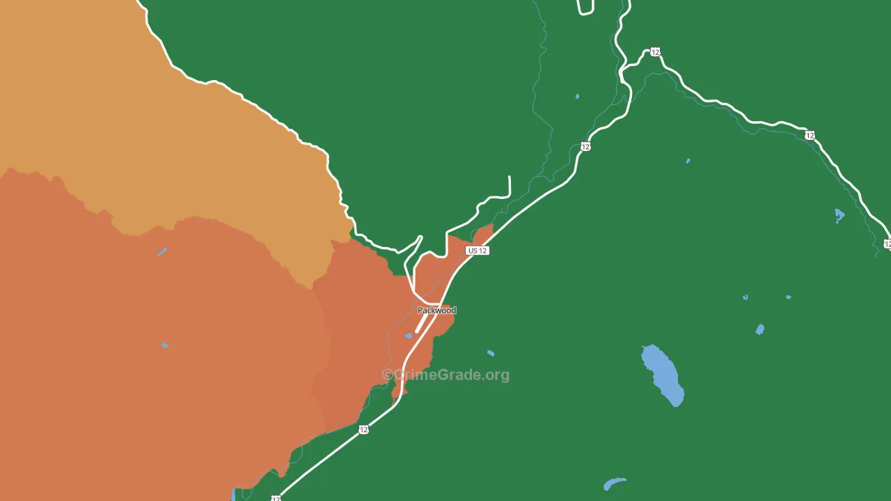 Packwood, WA Map of Theft Rates
