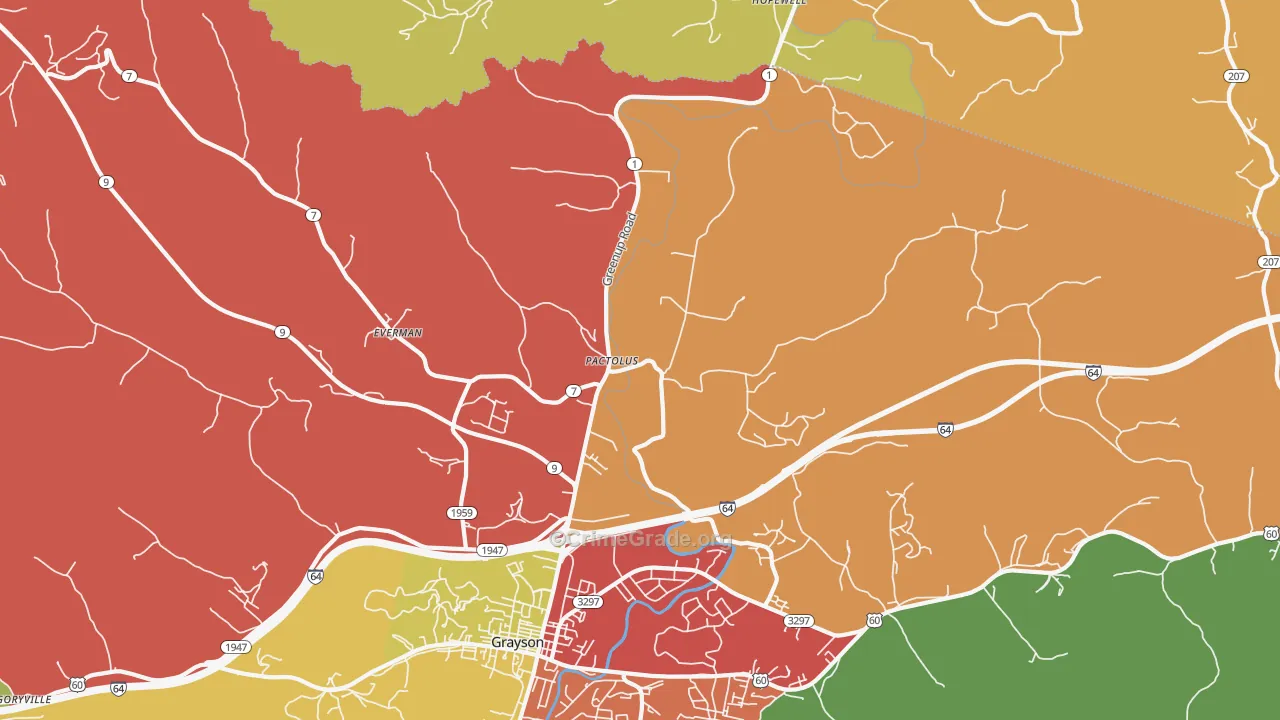Pactolus, KY Map of Theft Rates