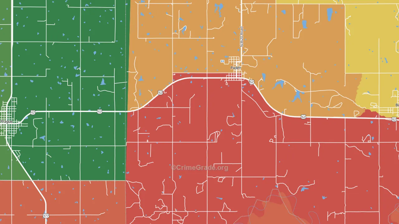 Paden, OK Map of Theft Rates