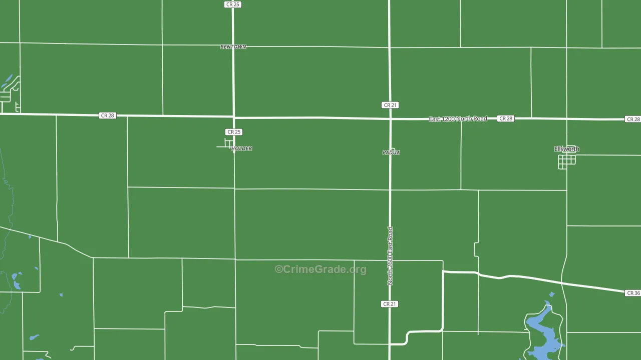 Padua, IL Map of Theft Rates