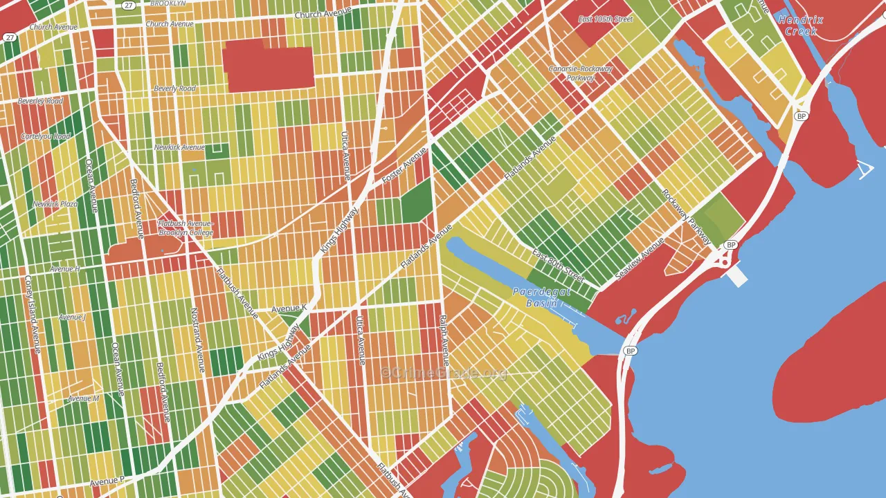 Paerdegat, Brooklyn, NY Map of Theft Rates