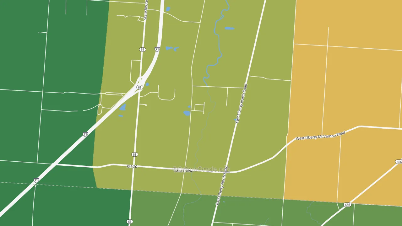 Pagetown, OH Map of Theft Rates