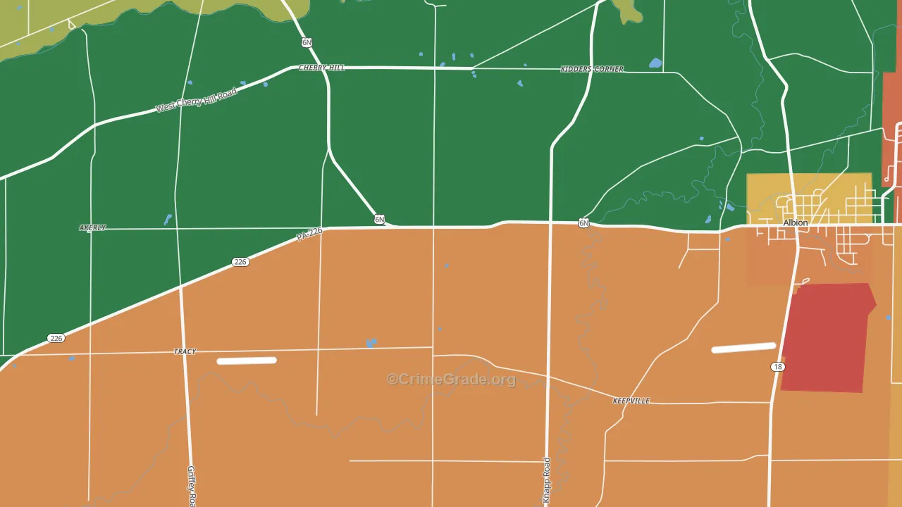 Pageville, PA Map of Theft Rates