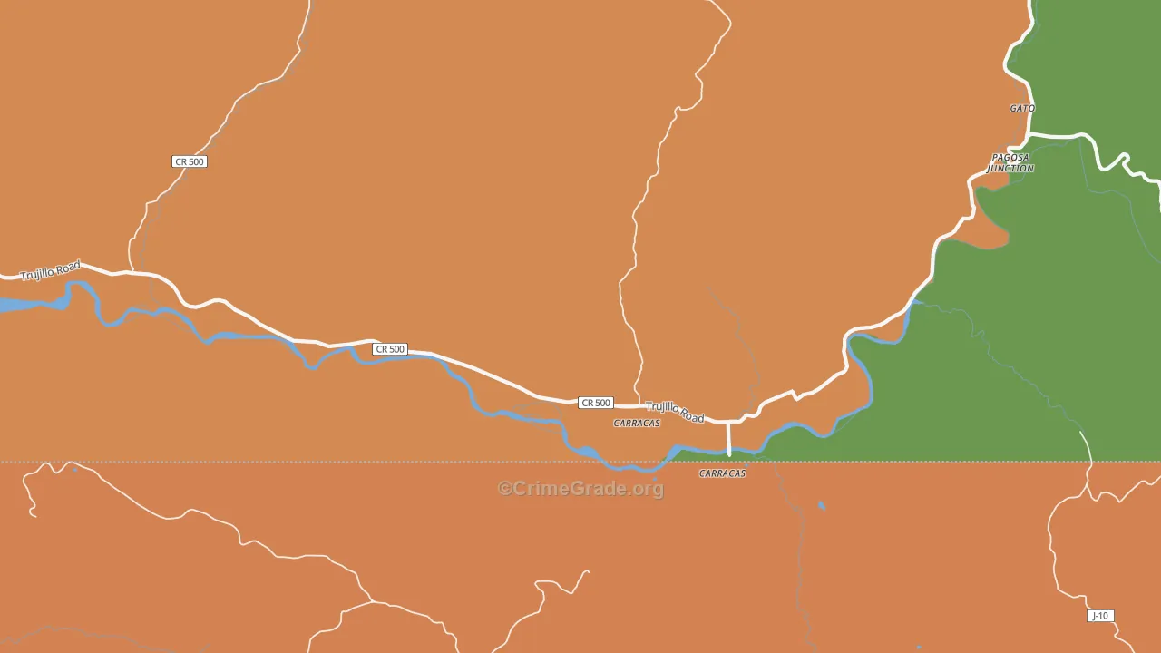 Pagosa Junction, CO Map of Theft Rates