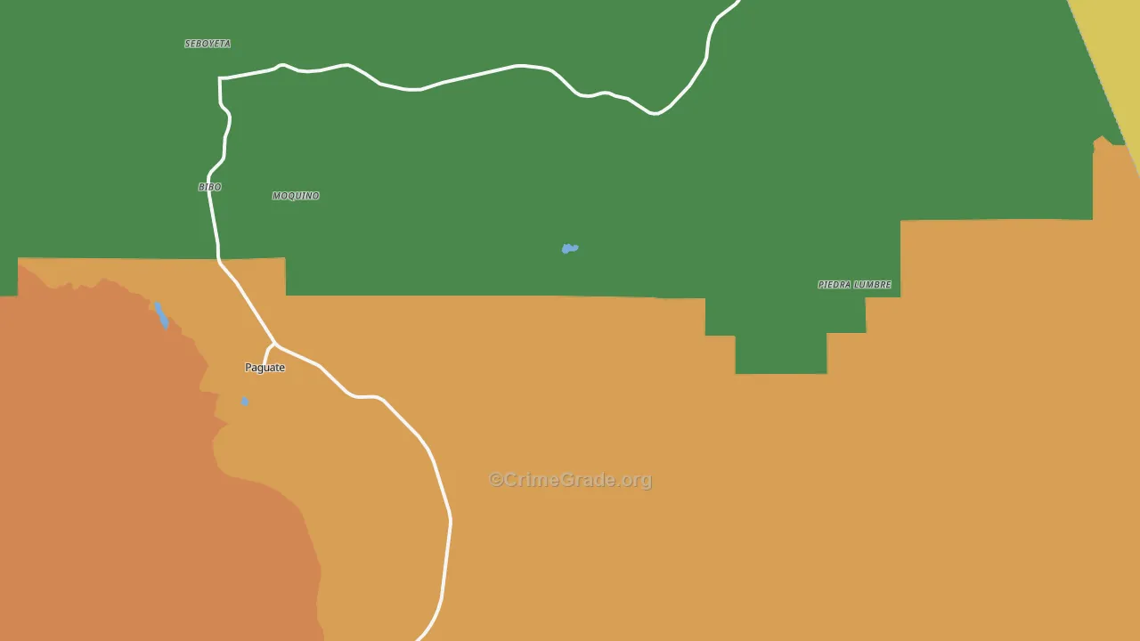 Paguate, NM Map of Theft Rates
