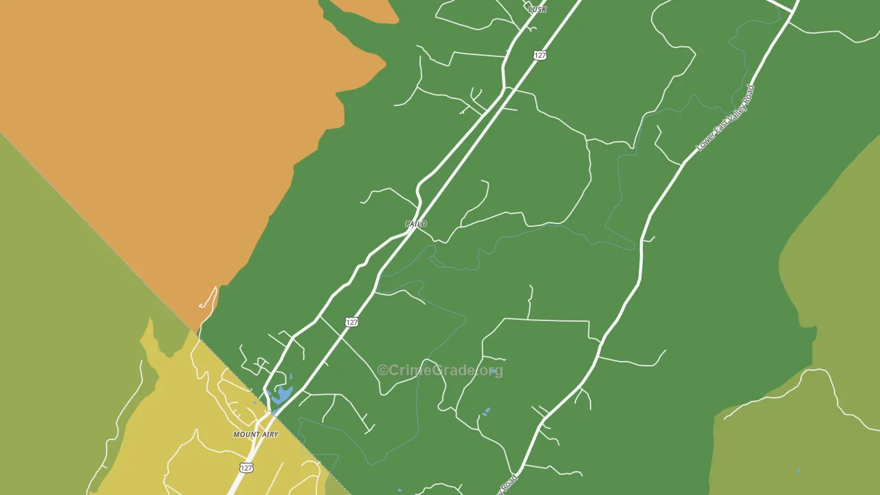 Pailo, TN Map of Theft Rates