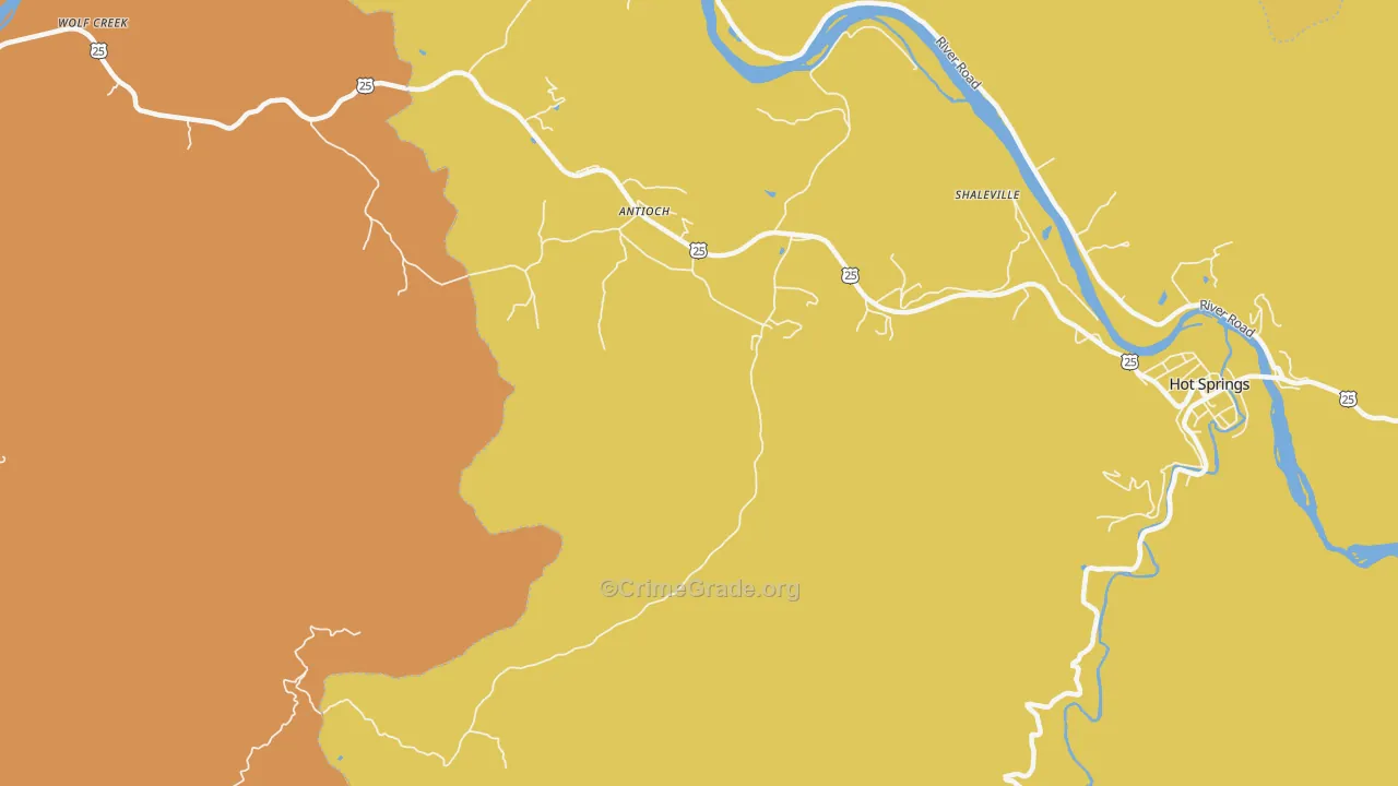 Paint Rock, NC Map of Theft Rates