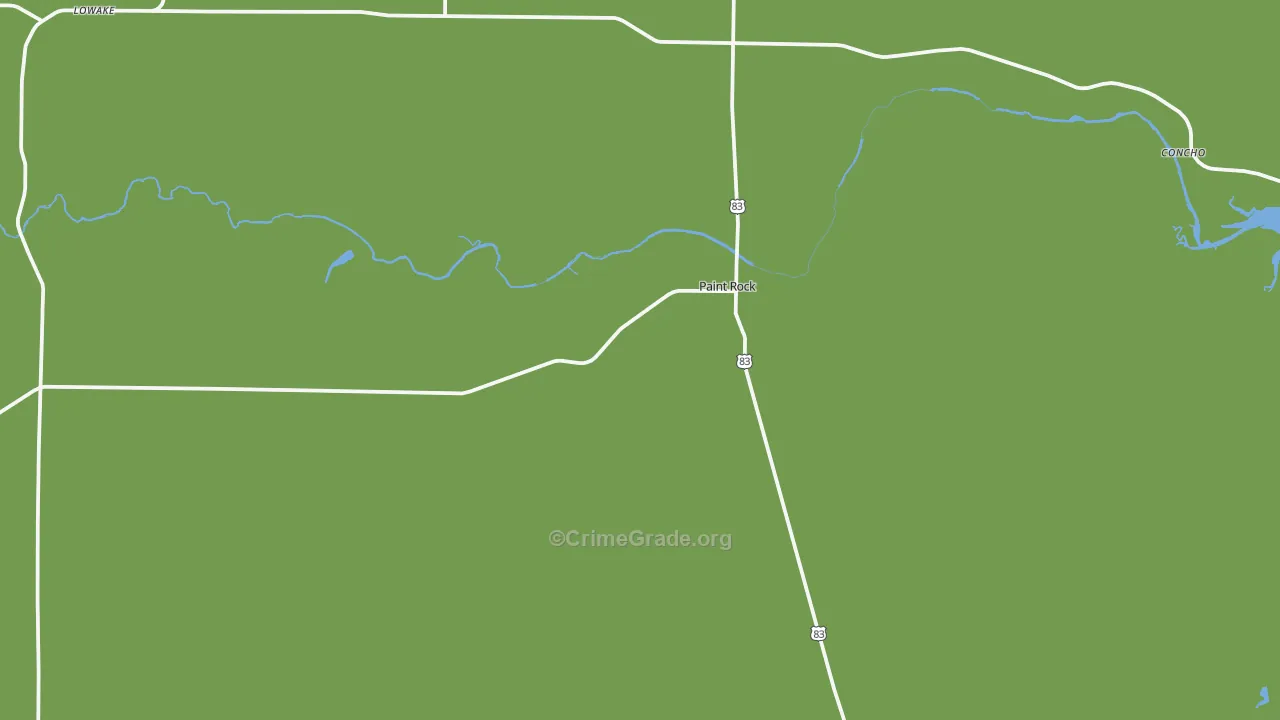 Paint Rock, TX Map of Theft Rates