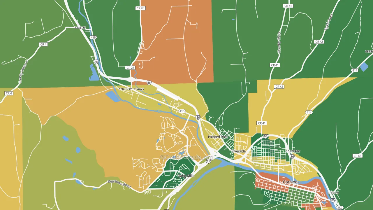 Painted Post, NY Map of Theft Rates