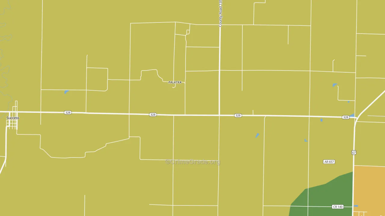 Palatka, AR Map of Theft Rates