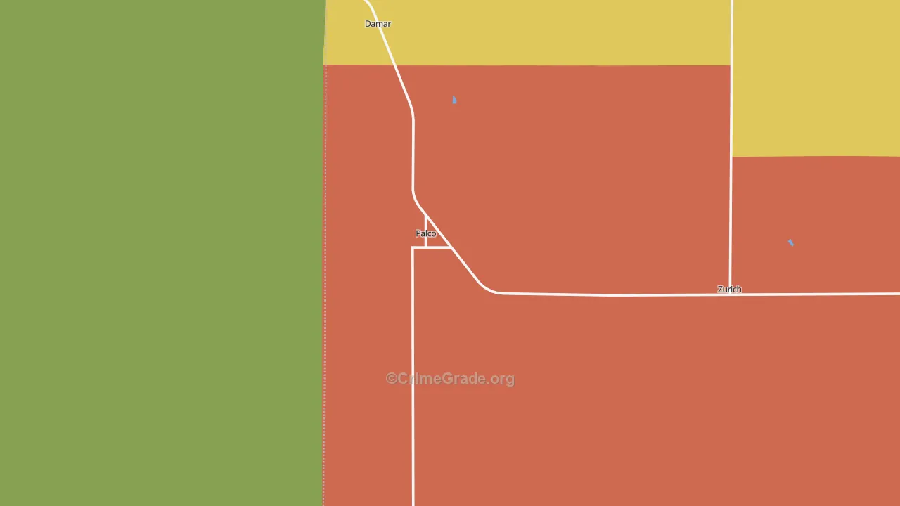 Palco, KS Map of Theft Rates