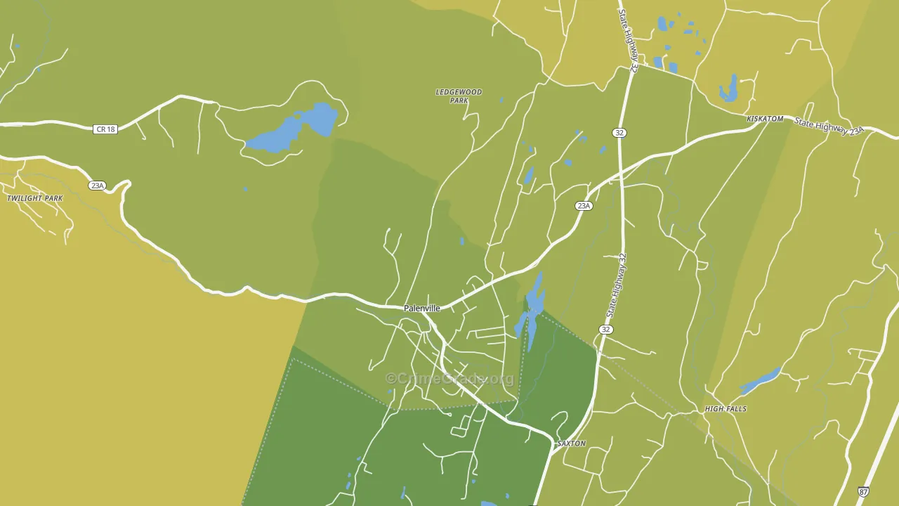 Palenville, NY Map of Theft Rates