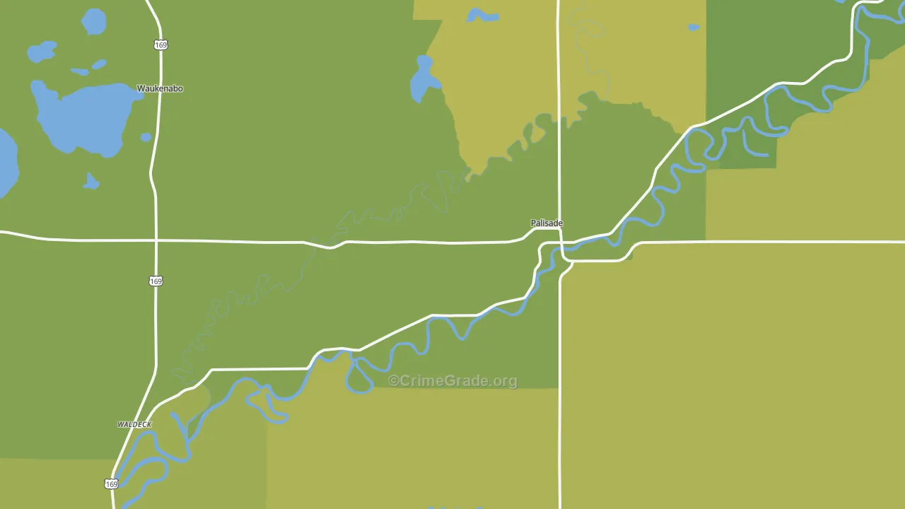 Palisade, MN Map of Theft Rates