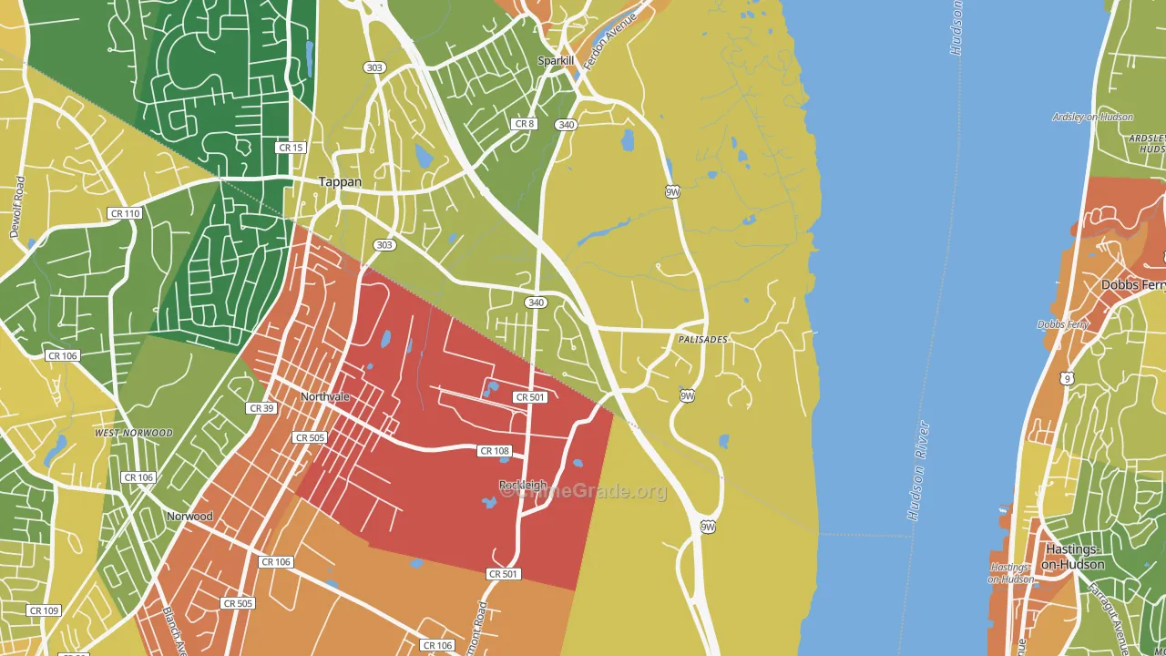 Palisades, NY Map of Theft Rates
