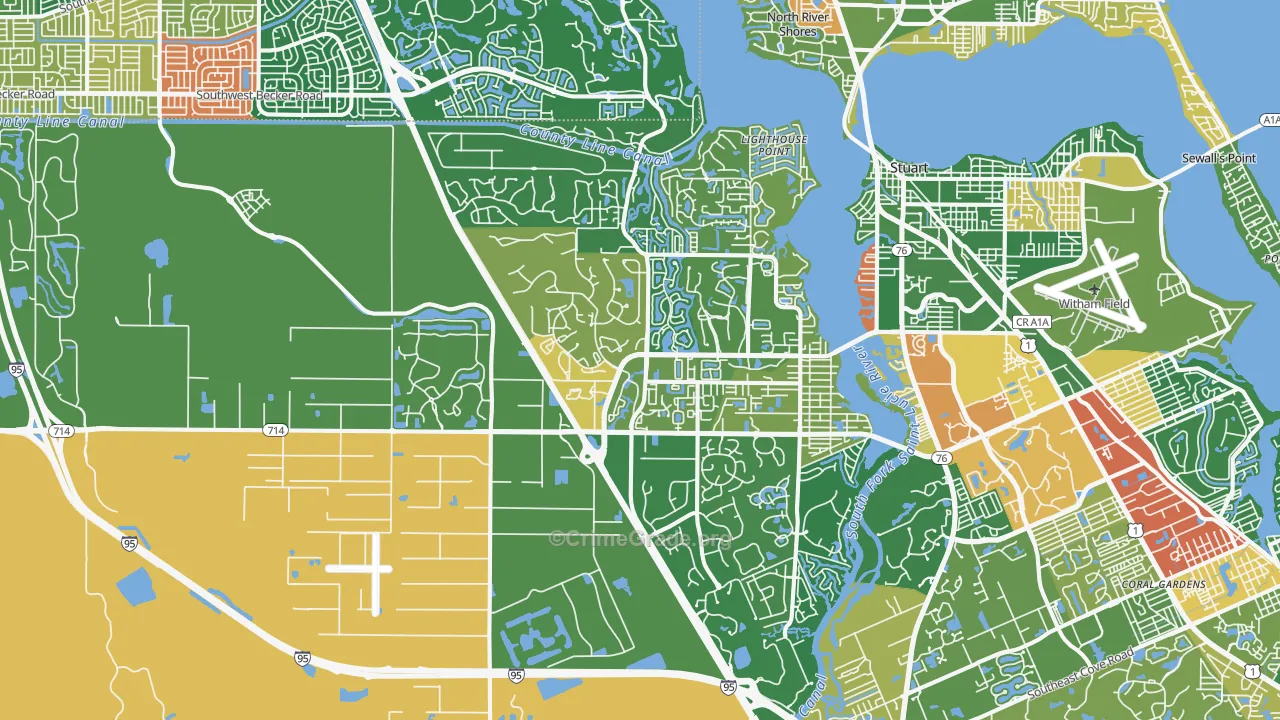 Palm City, FL Map of Theft Rates