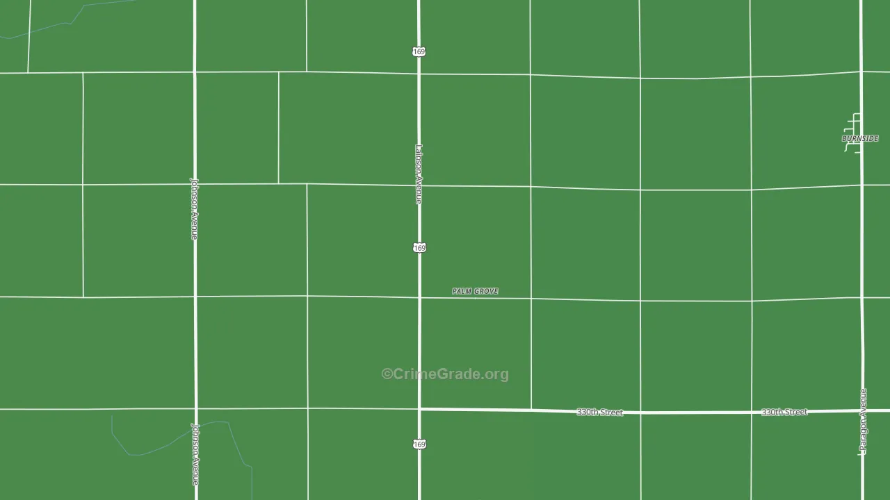 Palm Grove, IA Map of Theft Rates