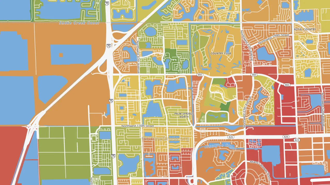 Palm Springs North, Hialeah, FL Map of Theft Rates