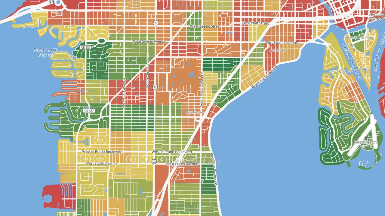 Palma Ceia, Tampa, FL Map of Theft Rates