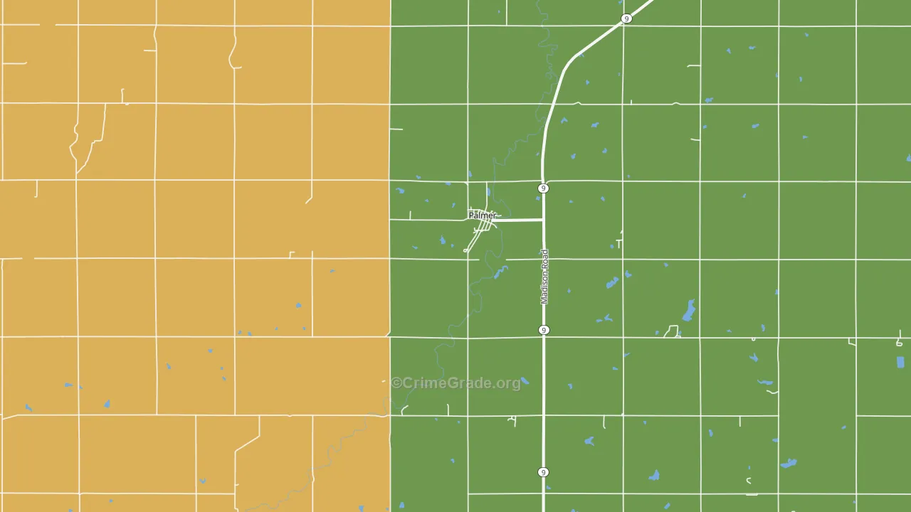Palmer, KS Map of Theft Rates