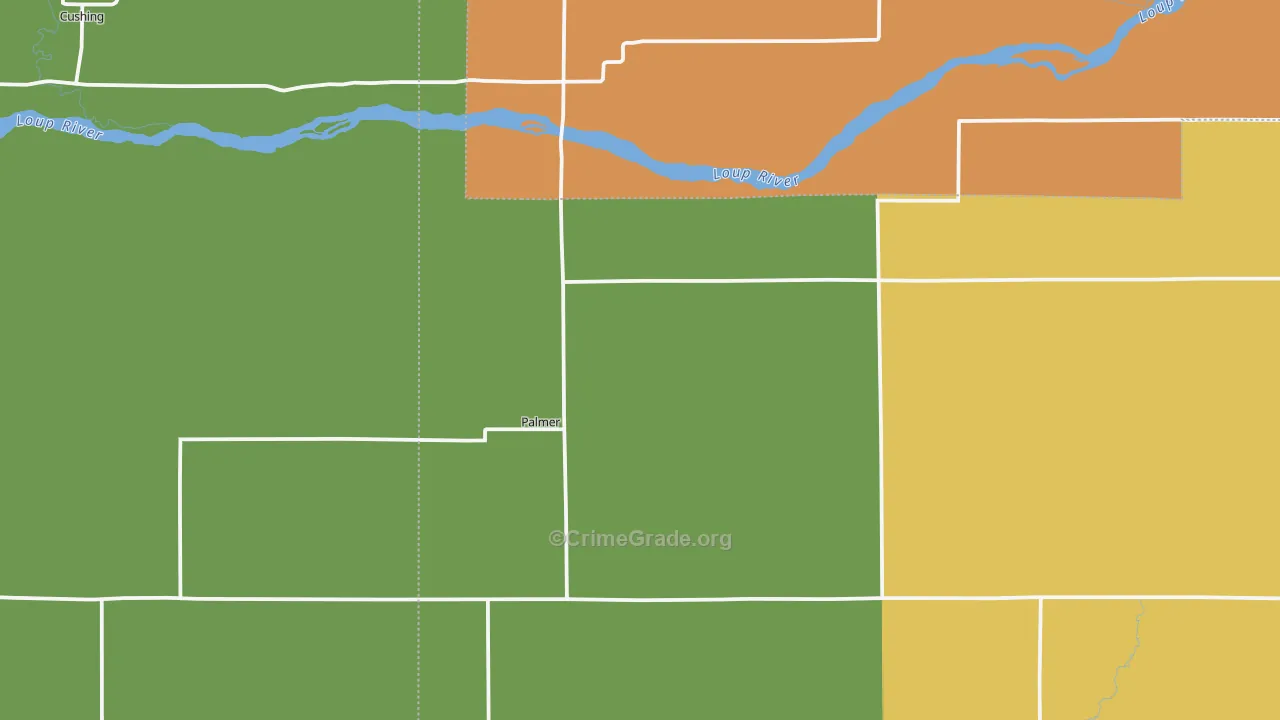 Palmer, NE Map of Theft Rates