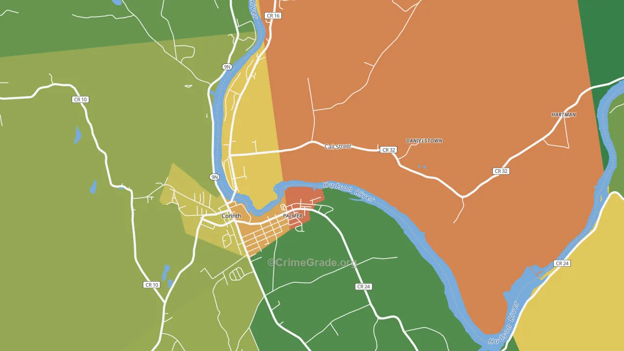 Palmer, NY Map of Theft Rates