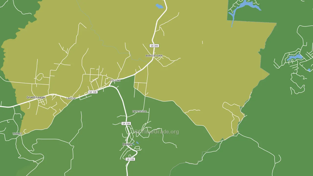 Palmer, TN Map of Theft Rates