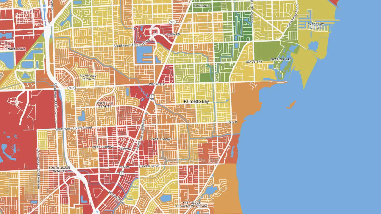 Palmetto Bay, FL Map of Theft Rates
