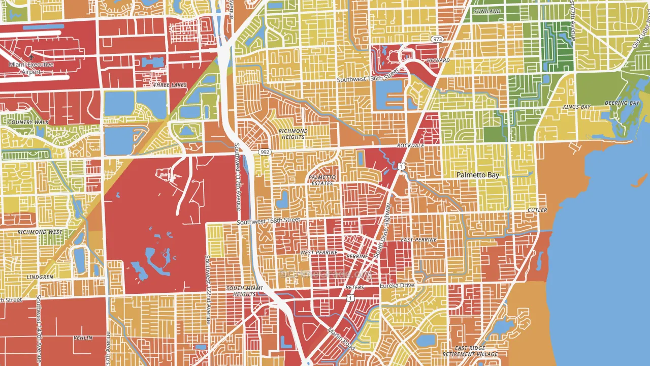 Palmetto Estates, FL Map of Theft Rates