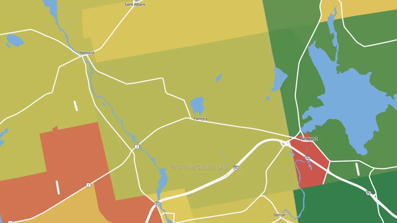 Palmyra, ME Map of Theft Rates