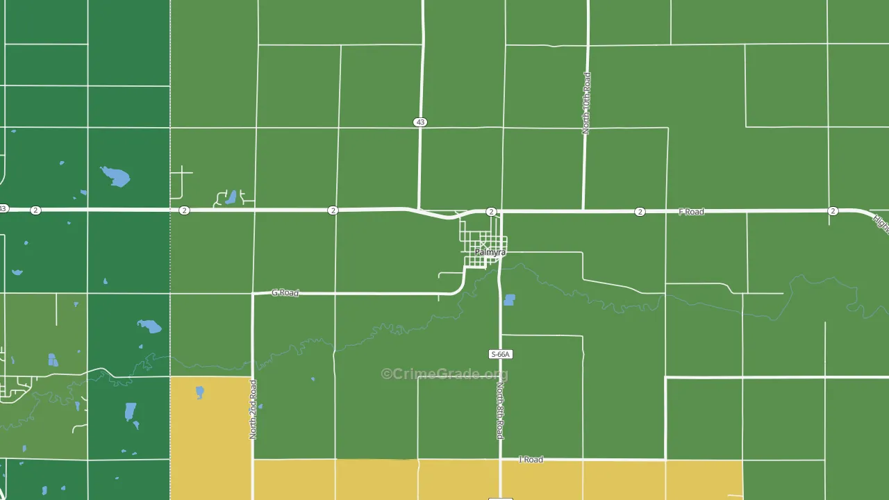 Palmyra, NE Map of Theft Rates