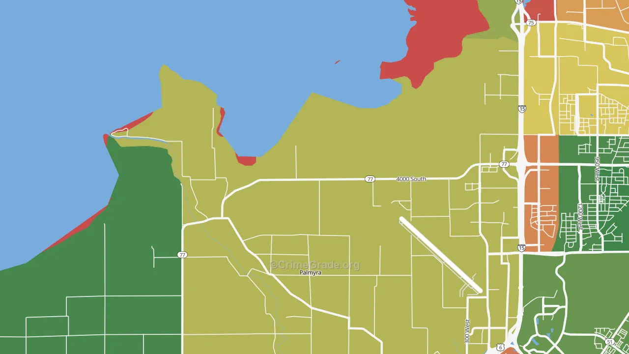 Palmyra, UT Map of Theft Rates