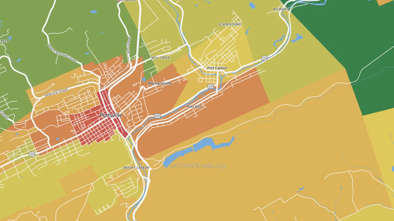 Palo Alto, PA Map of Theft Rates