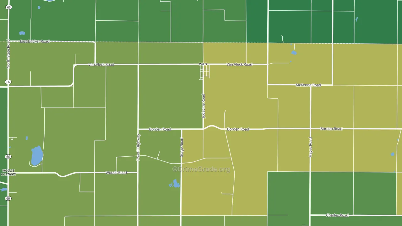 Palo, MI Map of Theft Rates