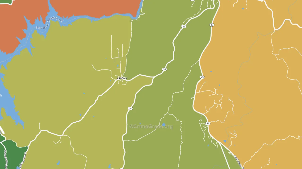 Paloma, CA Map of Theft Rates