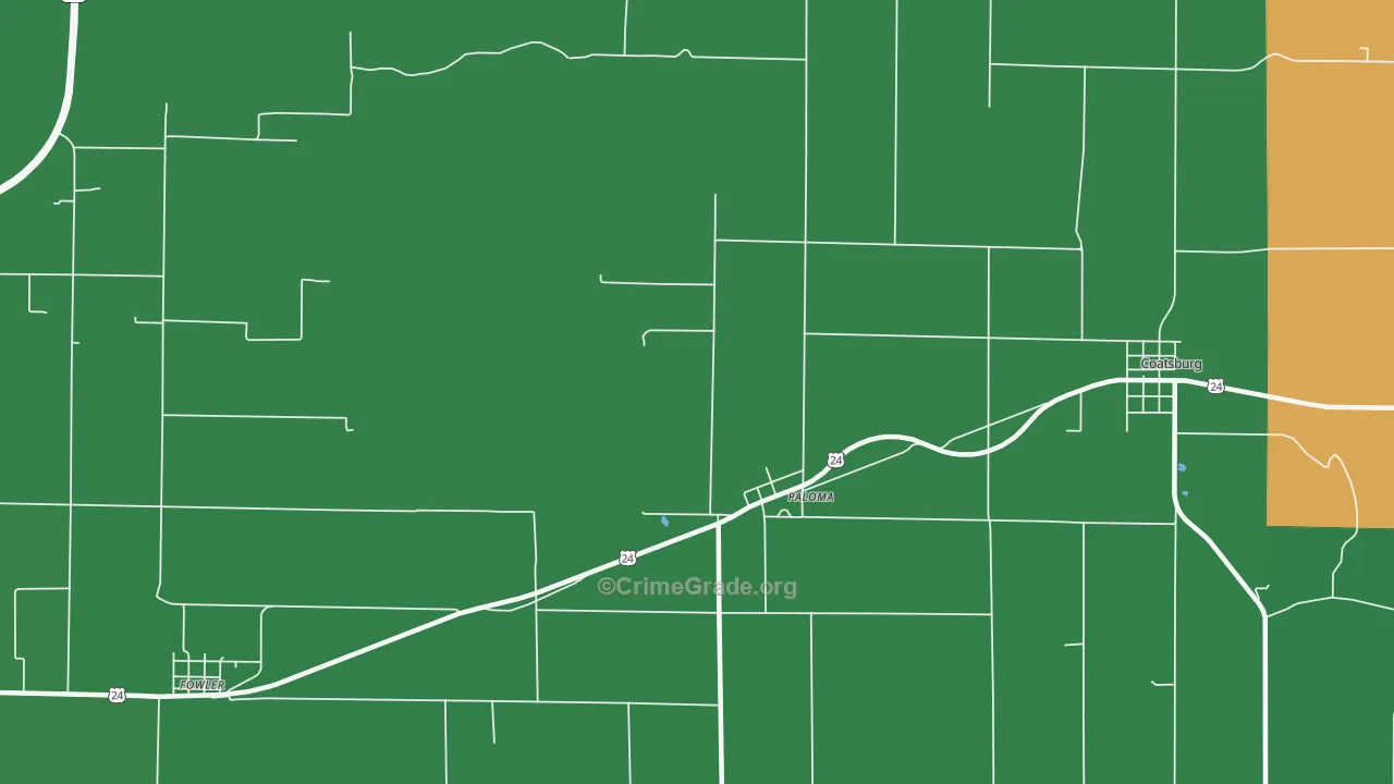 Paloma, IL Map of Theft Rates