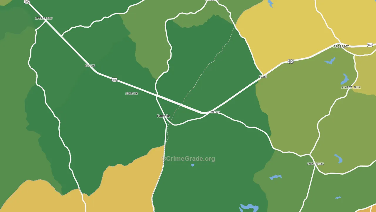 Pamplin, VA Map of Theft Rates
