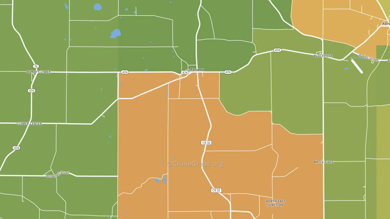 Panama, NY Map of Theft Rates
