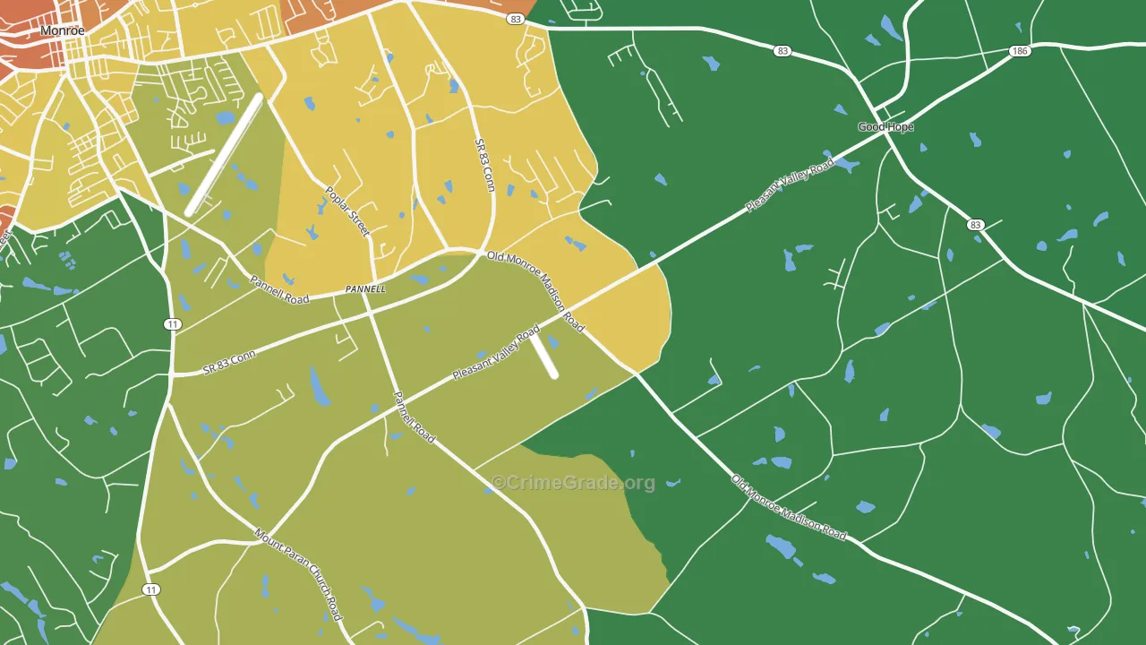 Pannell, GA Map of Theft Rates