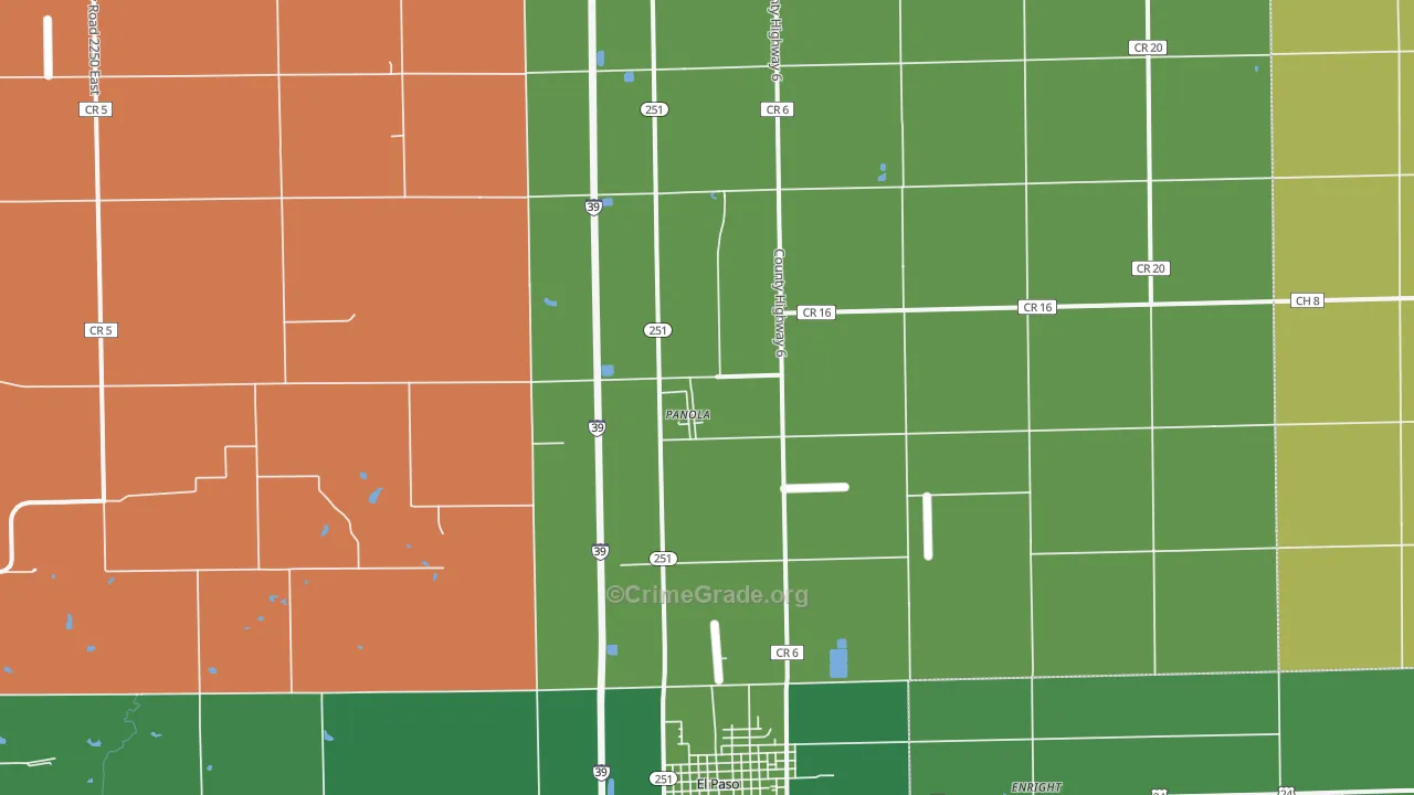 Panola, IL Map of Theft Rates