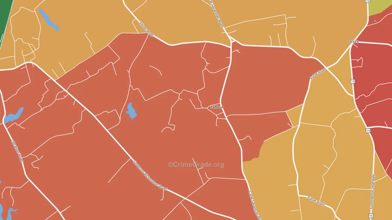 Panola, SC Map of Theft Rates