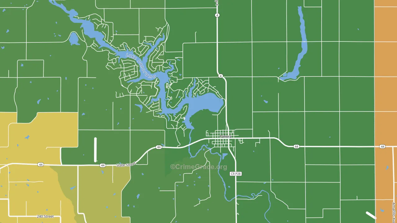Panora, IA Map of Theft Rates