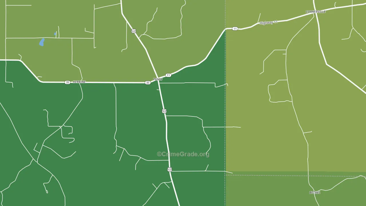 Pansy, AR Map of Theft Rates