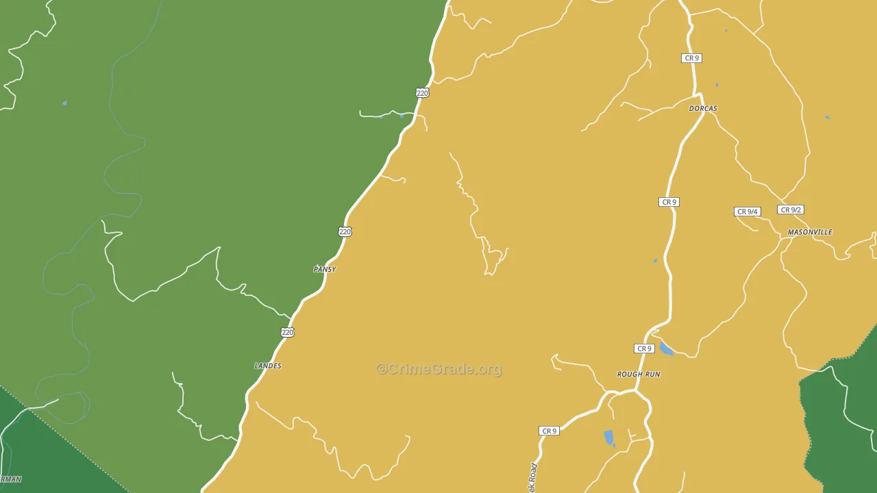 Pansy, WV Map of Theft Rates