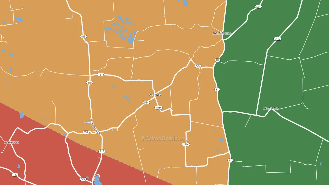Panther, KY Map of Theft Rates