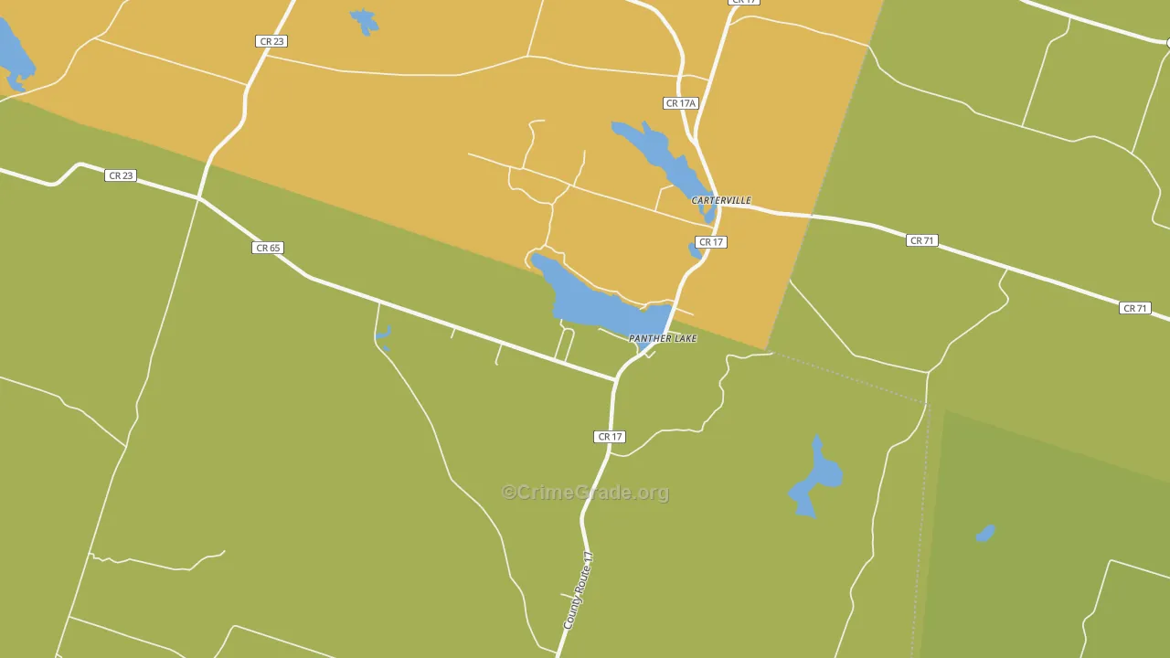 Panther Lake, NY Map of Theft Rates